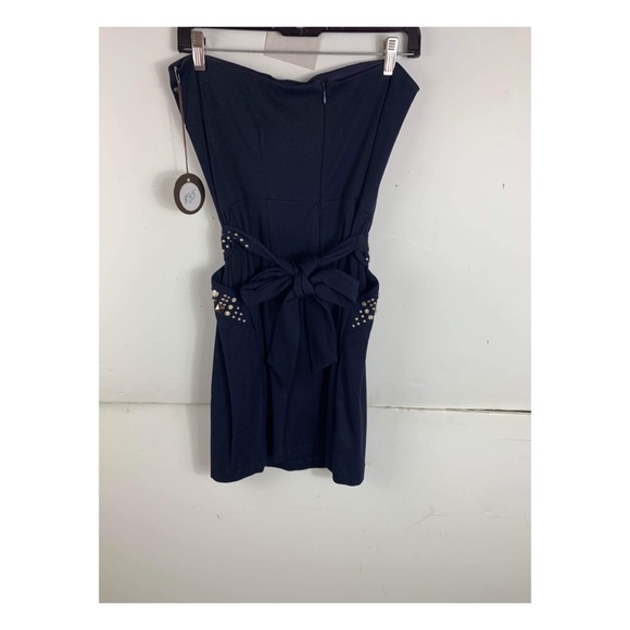 Anthropologie Eva Franco Navy Blue Strapless Mini Dress With Pockets - Picture 2 of 2